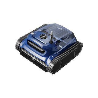 CF 600 Elektrisk Poolrobot Blå med appstyrning och kraftfulla larvband för effektiv rengöring av pooler upp till 200 m². Perfekt för smart poolvård.