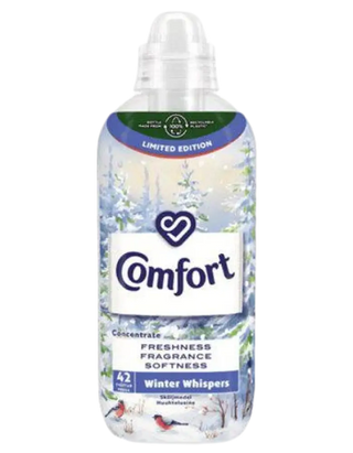 Comfort Sköljmedel Koncentrat Winter Edition 762 ml med vintermotiv, ger mjukhet och frisk doft till kläder. Förpackning i återvunnen plast.