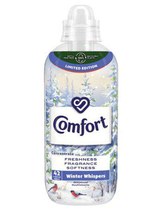Comfort Sköljmedel Koncentrat Winter Edition 762 ml med vintermotiv, ger mjukhet och frisk doft till kläder. Förpackning i återvunnen plast.