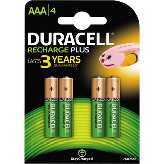 BATTERI PLUS AAA 750MAH 4P LADDBAR - DURACELL