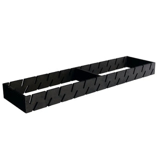 Black plastlådsavdelare med sammanfogningsspår för Fiskars Träställ X-Serie, perfekt för städprodukter