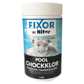 Poolchockklor för vattenbehandling.