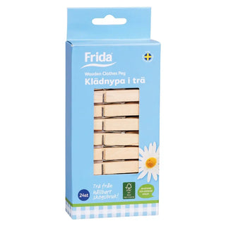 Frida Klädnypa trä - 24P - CleanNest
