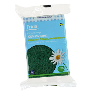 Frida Köksvamp Med Grepp Gulgrön - 2P - CleanNest
