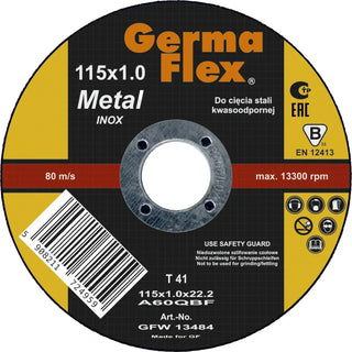 KAPSKIVA INOX 115X1,0X22,2MM - GERMAFLEX