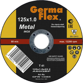 KAPSKIVA INOX 125X1,0X22,2MM - GERMAFLEX