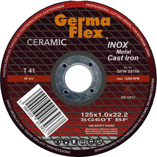 KAPSKIVA INOX CERAM 125X1,0X22,2MM - GERMAFLEX