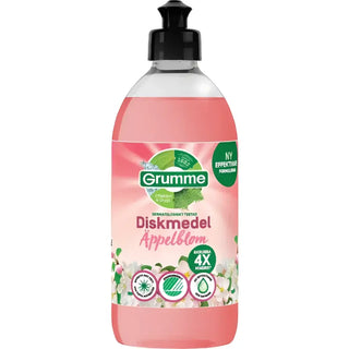 Rosa diskmedel med svart pumpdispenser.