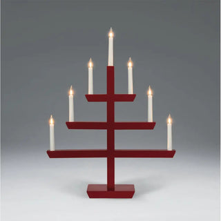 LJUSSTAKE 7LJ TRÄ RÖD 2573-510 - KONSTSMIDE