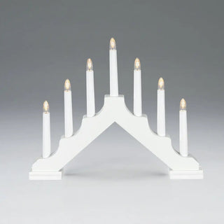 LJUSSTAKE 7LJ TRÄ VIT BATT 2322-205 - KONSTSMIDE