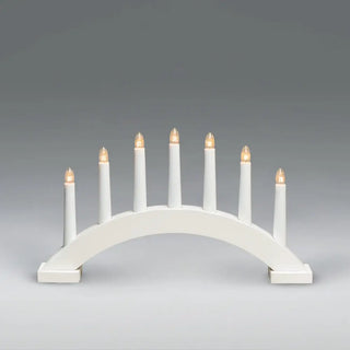 LJUSSTAKE 7LJUS TRÄ VIT 3972-210 - KONSTSMIDE