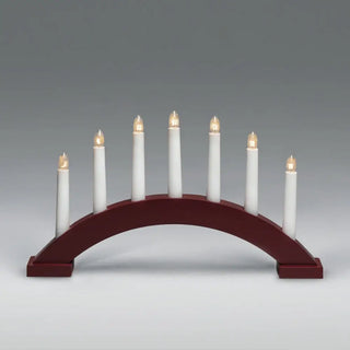 LJUSSTAKE 7LJUS TRÄ MÖRKRÖD 3972-52 - KONSTSMIDE