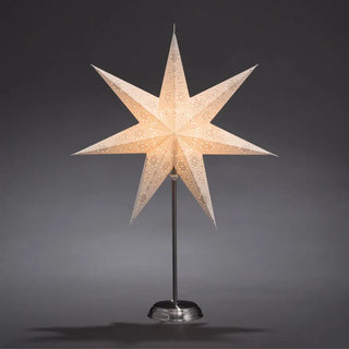 PAPPERSSTJÄRNA VIT/SILV FOT SILV.FÄ - KONSTSMIDE