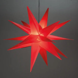 PLASTSTJÄRNA 3D RÖD LED 100CM - KONSTSMIDE