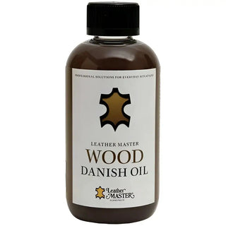 Brun flaska med dansk träolja.