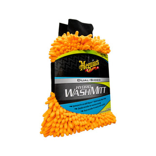 Meguiar's Hybrid Wash Mitt - Tvätthandske 1-pack med dubbelsidig design i orange mikrofiber för effektiv bilrengöring. Perfekt för skonsam tvätt av lack.
