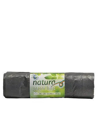 Natura - avfallspåsar 30 L Grå Dragsnöre 20-Pack - Natura | CleanNest