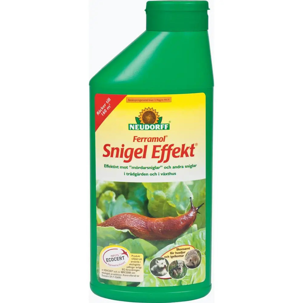 Neudorff Snigel Effekt 800g plastflaska järnfosfat snigelmedel trädgård