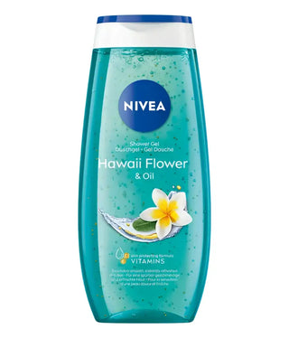 Nivea Hawaii Flower & Oil duschgel med hudskyddande vitaminer.