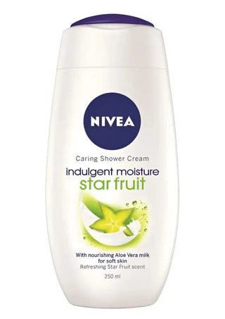 Vit duschkräm från Nivea med doft av stjärnfrukt.
