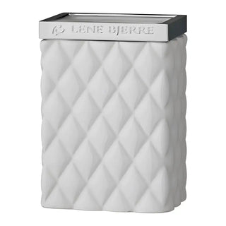 LENE BJERRE Portia Tandborstmugg – 8x6x11 cm, Vit/Silver vitt