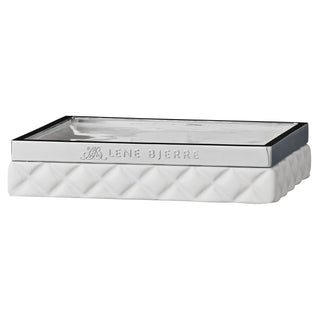 LENE BJERRE Portia Tvålfat – 13x10x3 cm, Vit/Silver