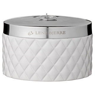LENE BJERRE Portia Förvaringsburk – Ø15x9 cm, Vit/Silver