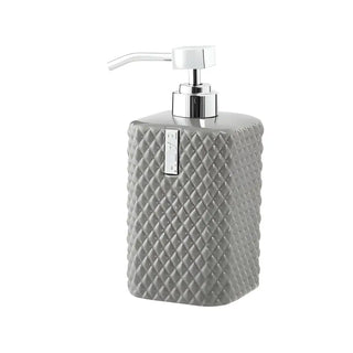 LENE BJERRE Marion Tvåldispenser – 7,5x7,5x17,5 cm, Mellangrå/Silver vitt