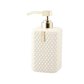 LENE BJERRE Marion Tvåldispenser – 7,5x7,5x17,5 cm, Vit/Silver