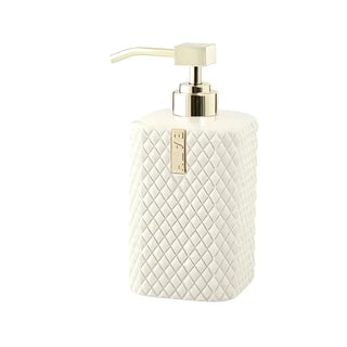 LENE BJERRE Marion Tvåldispenser – 7,5x7,5x17,5 cm, Vit/Silver vitt