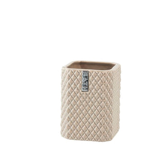 LENE BJERRE Marion Tandborstmugg – 7,5x7,5x10,5 cm, Driftwood/Silver