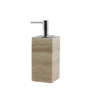 Beige travertine travina tvål/dispenser med krompump för städprodukter och rengöringsmedel