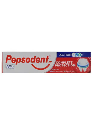 En tub Pepsodent Complete Protection tandkräm.