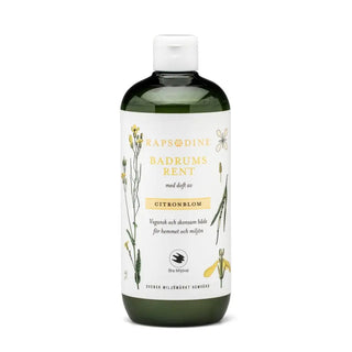 En flaska badrumsrengöring med doft av citronblomma.