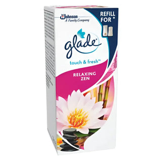 Glade Touch & Fresh ’Relaxing Zen’ luftfräschare refill med lotusblomma och bambu design.