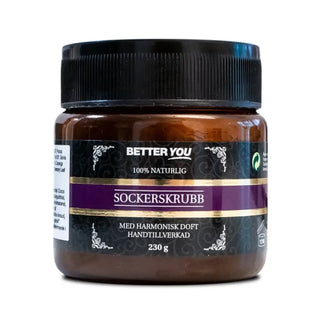 Sockerskrubb Lugn skonsam exfoliering som avlägsnar döda hudceller