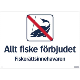 Systemtext Skylt Allt Fiske Förbj. 420x297 Al | CleanNest - SYSTEMTEXT | CleanNest