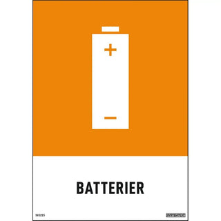 Systemtext Skylt Batterier 148x210 De | CleanNest - SYSTEMTEXT | CleanNest
