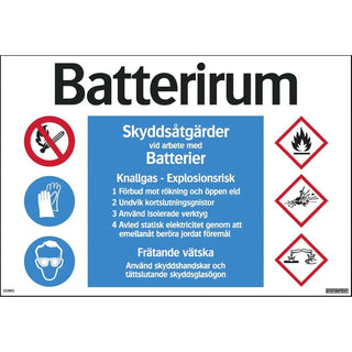 Systemtext Skylt Batterirum 400x275 Pl | CleanNest - SYSTEMTEXT | CleanNest