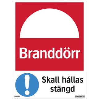 SKYLT BRANDDÖRR 100X135 DE - SYSTEMTEXT