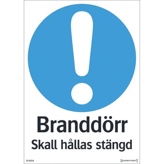 Systemtext Skylt Branddörr 210x297 Pl Tr | CleanNest - SYSTEMTEXT | CleanNest