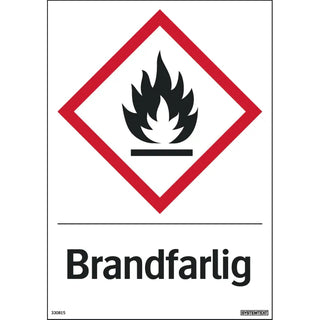 SKYLT BRANDFARLIG 148X210DE - SYSTEMTEXT