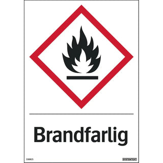 Systemtext Skylt Brandfarlig 148x210de | CleanNest - SYSTEMTEXT | CleanNest