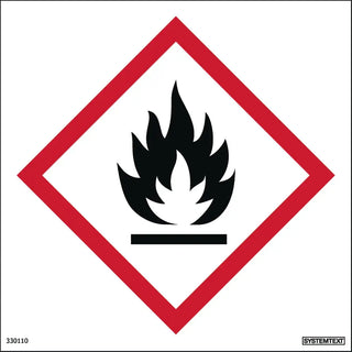 SKYLT BRANDFARLIGA ÄMNEN 210X210 PL - SYSTEMTEXT