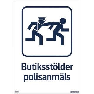 SKYLT BUTIKSSTÖLDER 148X210 DE - SYSTEMTEXT