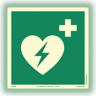 SKYLT DEFIBRILLATOR 200X200 AL SN+ - SYSTEMTEXT