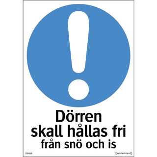 Systemtext Skylt Dörr Fri F Snö/is 210x297 Pl | CleanNest - SYSTEMTEXT | CleanNest