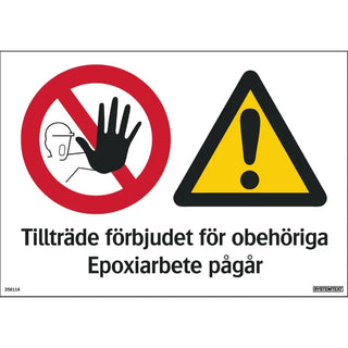 Systemtext Skylt Epoxiarbete Pågår 297x210 Pl | CleanNest - SYSTEMTEXT | CleanNest