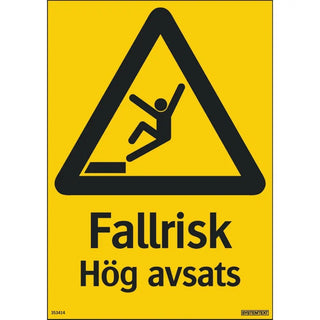 Systemtext Skylt Fallrisk Hög Avs. 210x297 Pl | CleanNest - SYSTEMTEXT | CleanNest