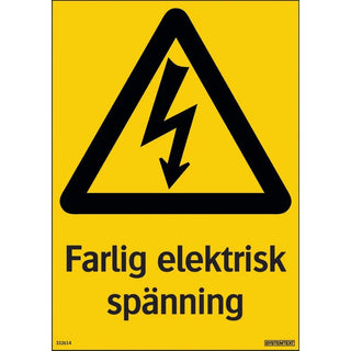 Systemtext Skylt Farlig Elek Spänn. 210x297 Pl - | CleanNest - SYSTEMTEXT | CleanNest